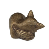 Antiqued Brass Sleeping Fox Tabletop Decor