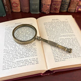 Small Antiqued Brass Magnifying Glass