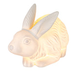Stoneware Rabbit Shaped Lamp with Inline Switch, Bisque White