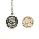 Sunlit Bloom Pendant Necklace - Sunflower Medallion