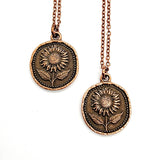 Sunlit Bloom Pendant Necklace - Sunflower Medallion