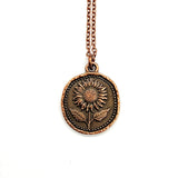 Sunlit Bloom Pendant Necklace - Sunflower Medallion