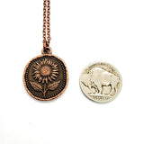 Sunlit Bloom Pendant Necklace - Sunflower Medallion
