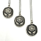 Sunlit Bloom Pendant Necklace - Sunflower Medallion