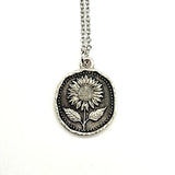 Sunlit Bloom Pendant Necklace - Sunflower Medallion