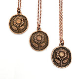 Sunlit Bloom Pendant Necklace - Sunflower Medallion