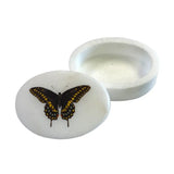 Eastern Black Swallowtail Butterfly Oval Soapstone Jewelry Box