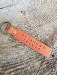 'Sycamore Seeker' Stamped Leather Keychain