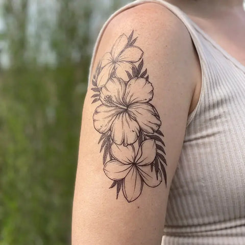 Tropical Floral Temporary Tattoo
