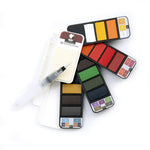 18-Watercolor Art Set Travel Flip Kit with Aqua-Flo Brush