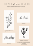 4-Pack Empower Theme Temporary Tattoos