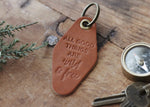 All Good Things Are Wild & Free Leather Keychain