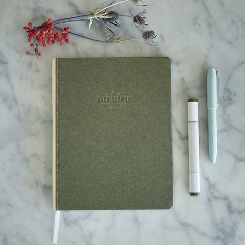 Canvas Bound Keep Record Olive Journal