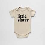 Cream Organic Little Sister Baby Bodysuit