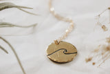 Dainty Stamped Wave Necklace