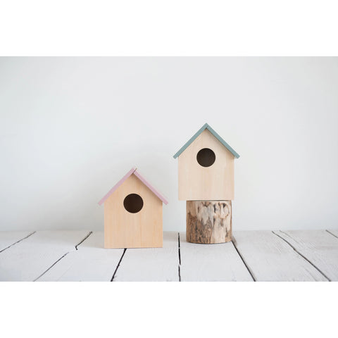 Decorative Wood Storage Birdhouse, 2 Colors