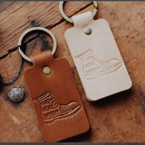 Hike More Worry Less Double Sided Leather Keychain