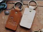 Hike More Worry Less Double Sided Leather Keychain