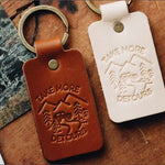 Take More Detours Double Sided Leather Keychain