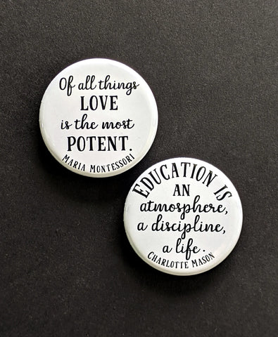 Educator Quotes Pinback Buttons (Twig & Moth)
