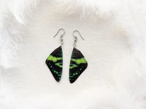 Emerald Green Fairy Wings Earrings #4