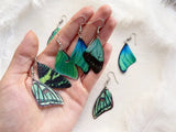 Emerald Green Fairy Wings Earrings #4