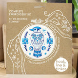 Folk Blue Jay Embroidery Kit