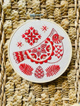 Folk Cardinal Embroidery Kit