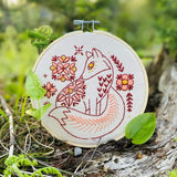 Folk Fox Embroidery Kit - Colour