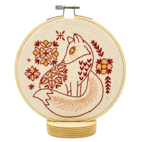 Folk Fox Embroidery Kit - Colour