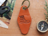 Hike More Worry Less Leather Keychain