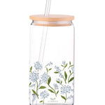 Hydrangeas Glass Coffee Cup Tumbler