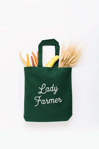 Lady Farmer Tote Bag  - Small, Green