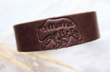 Mama Bear Stamped Leather Cuff Bracelet