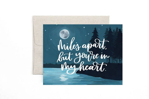 Miles Apart Moon Greeting Card