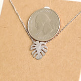 Mini Monstera Leaf Necklace - Gold or Silver