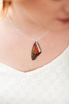 Monarch Butterfly Wing Necklace - Antique Bronze