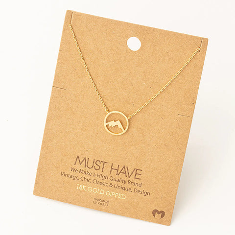Mountain Range Pendant Necklace - Gold or Silver