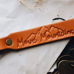 Move Mountains Leather Keychain