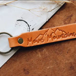 Move Mountains Leather Keychain