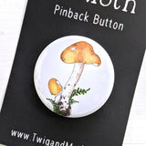 Mushroom Pinback Buttons (Twig & Moth)