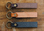 Nature Trio Rectangle Leather Tag Keychain