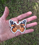 Painted Lady Butterfly Waterproof Sticker (Twig & Moth)