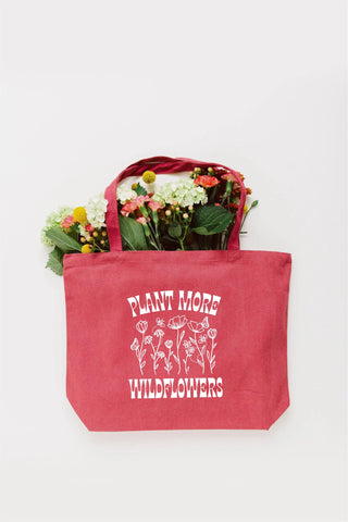 Plant More Wildflowers Tote Bag - Medium