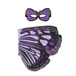 Purple Burst Butterfly Wings + Mask (Kids Cape Costume Set)