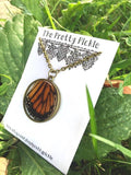 Real Monarch Butterfly Wing Necklace