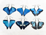 Royal Blue Silk Butterfly Wings Earrings #6