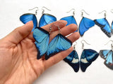 Royal Blue Silk Butterfly Wings Earrings #5