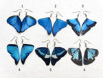 Royal Blue Silk Butterfly Wings Earrings #5