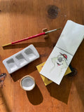 Small 3-Pan Artist Paint Palette GIFT SET - Handmade Paint Supplies